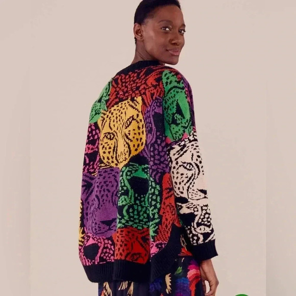 FARM Rio // Mixed Midnight Leopards Sweater - Picture 4 of 9